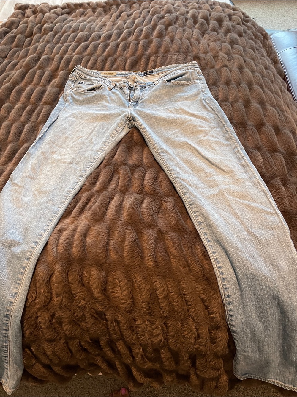 Ag Adriano Goldschmied Light Blue Straight Leg Jeans